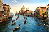 Canal Canvas Paintings - Venice Grand Canal